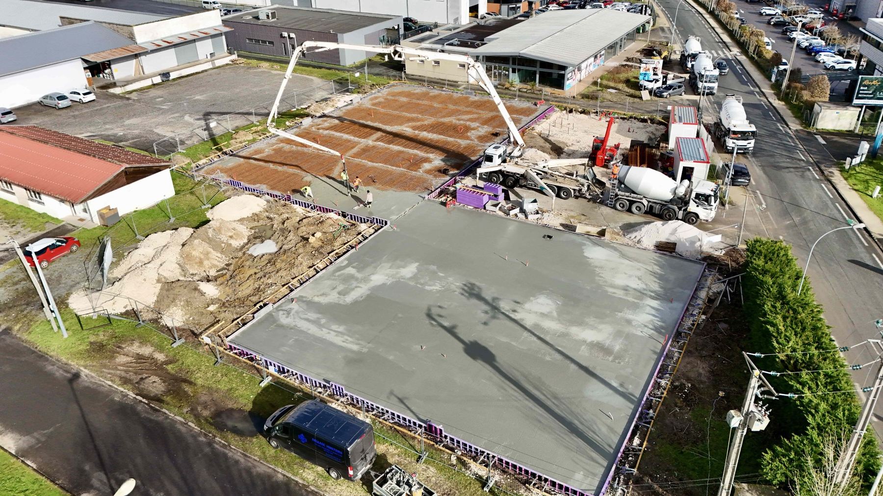 Vue aérienne du chantier